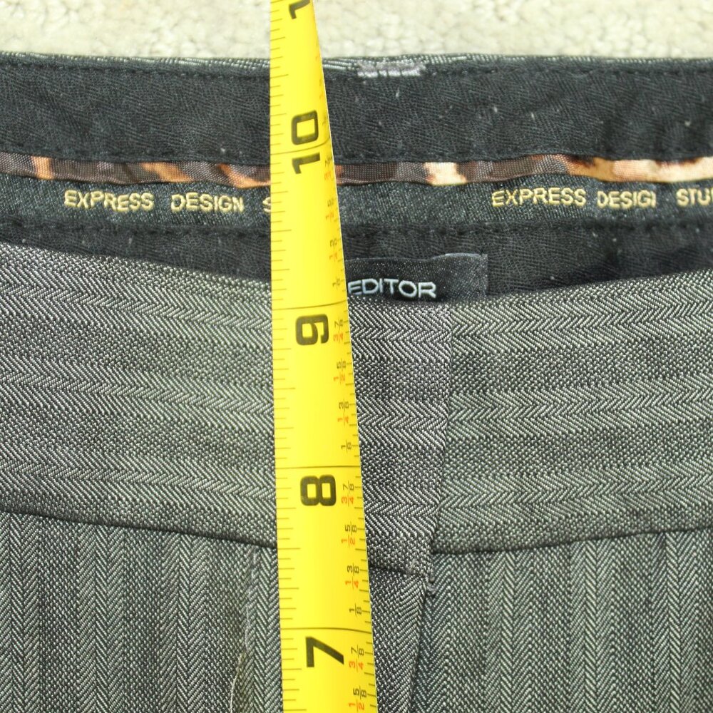 Express Size 8 Editor Pants Gray Pin Stripe Flare… - image 6